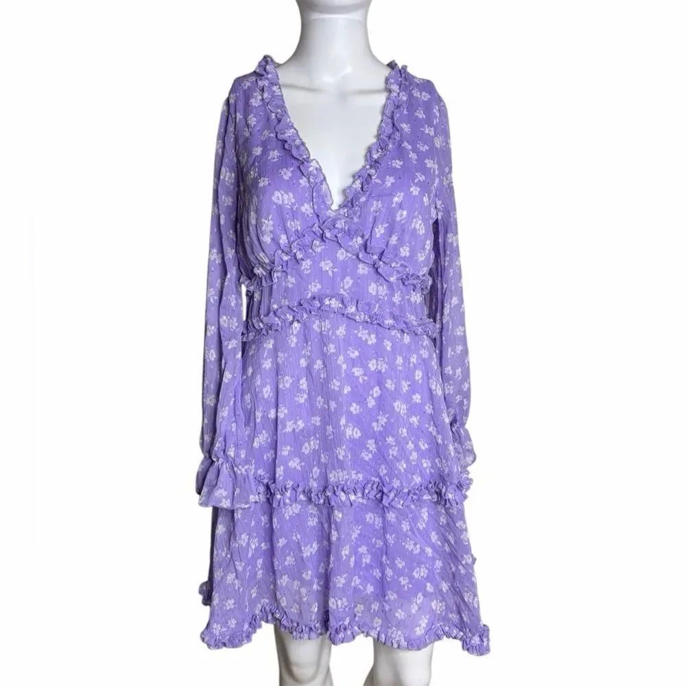 B. Darlin Elegant Purple Floral Women's Dress Size 8